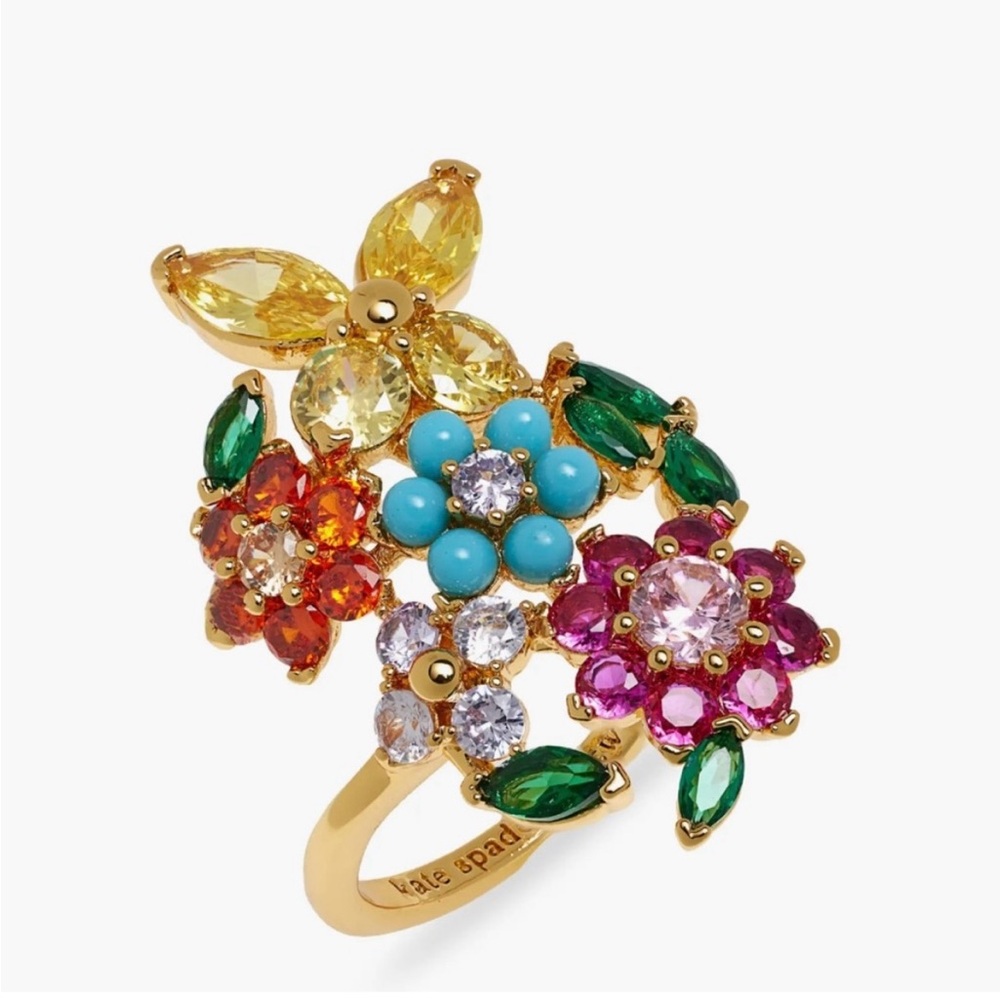 Kate Spade Vibrant Floral Cluster Ring - Picture 1 of 8